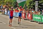 Kateřina Novotná a Wojciech Baran - vítězové půlmaratonu v kategoriích ženy/muži, dojeli společně