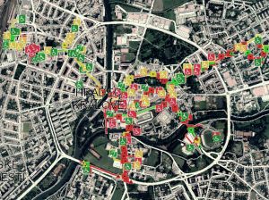 Ukázka mapy Bezbariérový Hradec | Zdroj: web